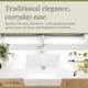 image 3 of 595mm - Single Bowl Fireclay Butler Kitchen Sink  -  Chrome Strainer Waste