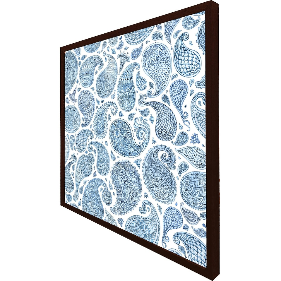 image 1 of Blue and white bo ho world (Picture Frame) White | XL
