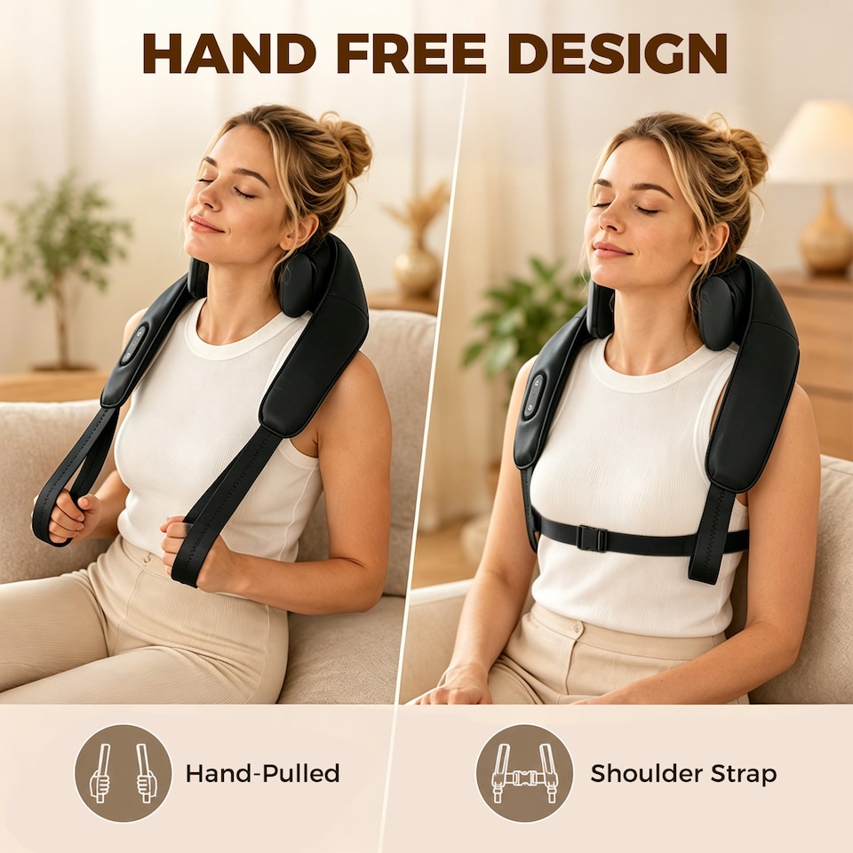 image 1 of HOMCOM Cordless Neck Massager with Heat, 4D Shiatsu Shoulder Massager