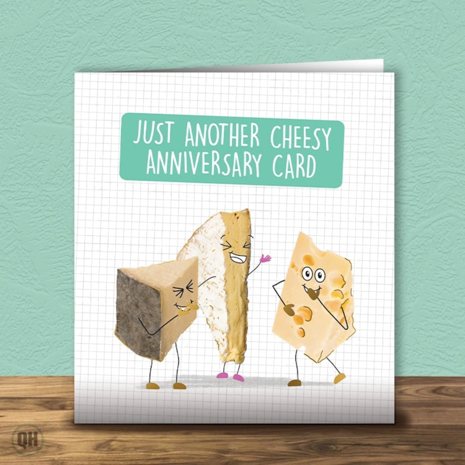 image 1 of Just Another Cheesy Anniversary Card - Funny Anniversary Card