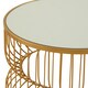 image 4 of Gold Metal Wireframe Round Side Table,Bedside Table With Mirror Top,Metallic Finish Accent Table,Round Table Gold