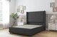 image 1 of Sloomy Stratford Graphite Dumfries Divan Bed Base 2 Drawers Foot-End With 54 Inch Wingback Headboard & 12 Inch Matching Footboard | Grey | Graphite | Double | 1