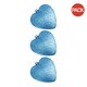 image 2 of Davies Products Glitter Hearts Bauble (Pack of 3) - Kingfisher Blue - 9cm