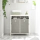 image 3 of SoBuy Bathroom Storage Cabinet with 2 Foldable Laundry Baskets, White, 30.3x15.0x31.5 inches, 8.7 kg - BZR57-W