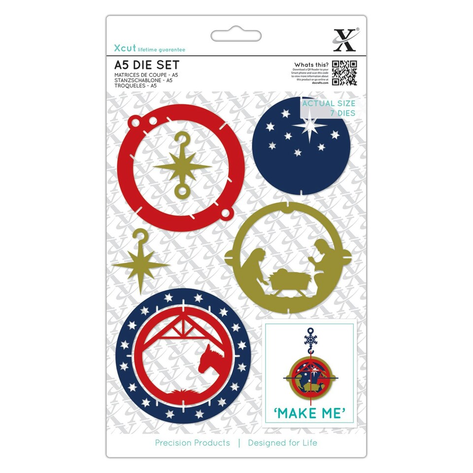 image 1 of Xcut Dies (7pcs) - Nativity Bauble, Silver, A5