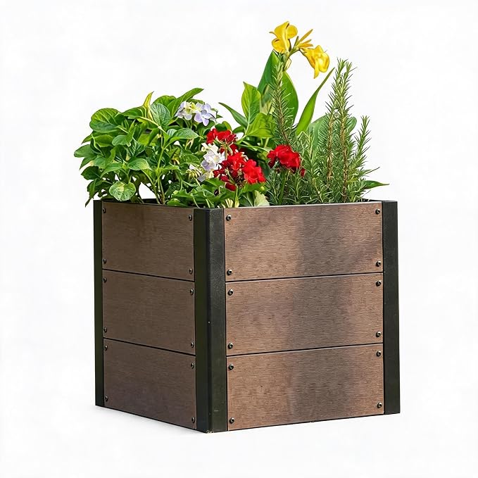 London Boutique Outdoor Raised Garden Bed Planter Box 49x49x45cm, WPC Deep Root Planter
