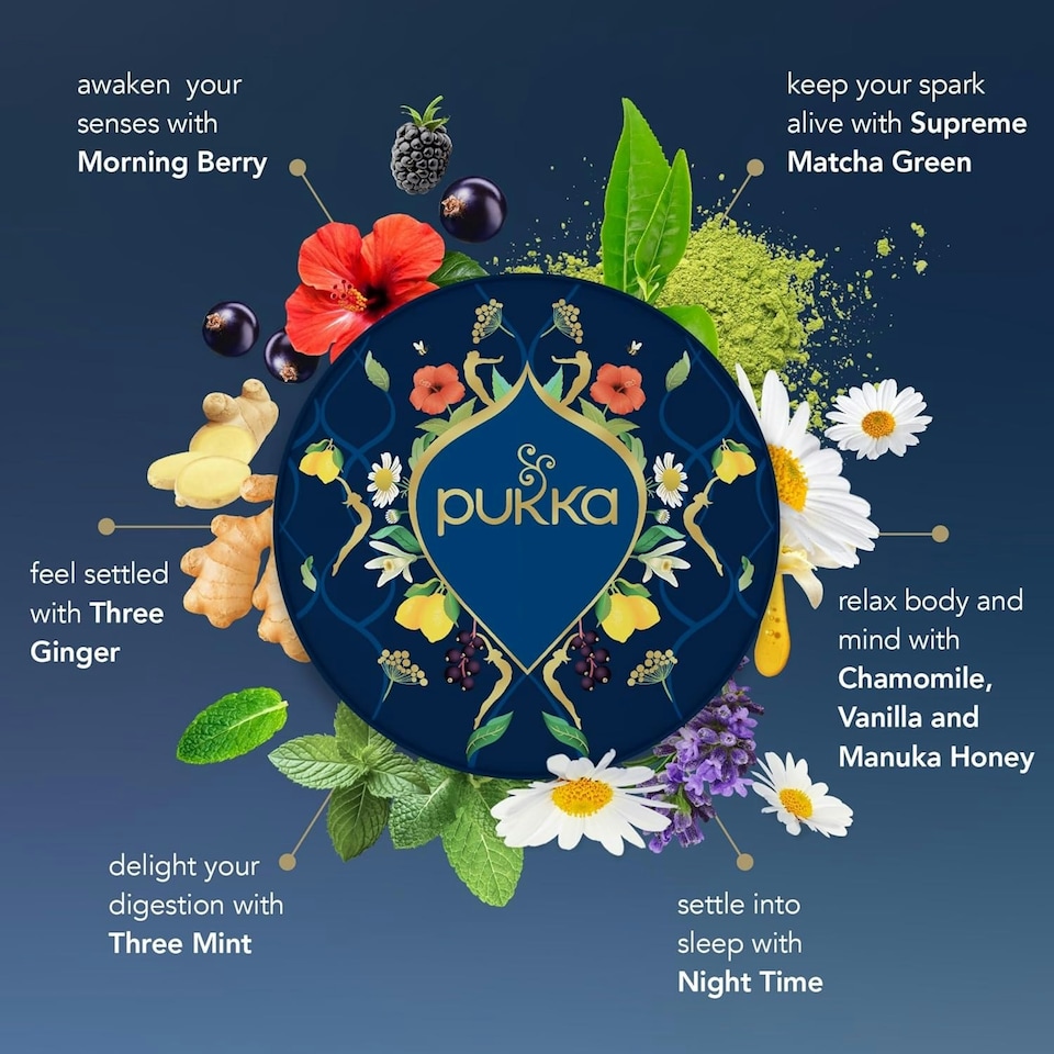 image 1 of Pukka Herbs Luxury Organic Herbal Tea Gift Set, 90 Teabags, 6 Distinct Flavours