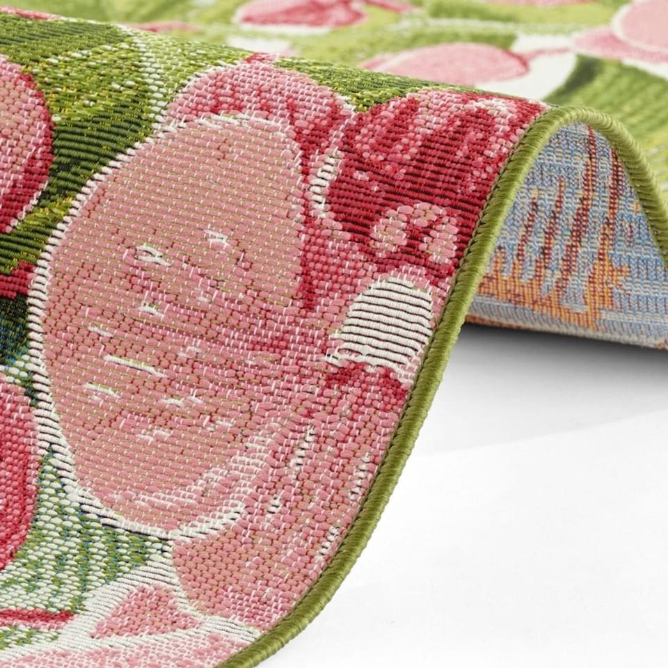 image 1 of The Rugs Flair Indoor Outdoor Rug and Runner - Tropical Flatweave Patio Rug