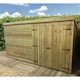 image 5 of 14 x 3 WINDOWLESS Garden Shed Pressure Treated T&G PENT Wooden Garden Shed + Double Doors (14' x 3' / 14ft x 3ft) (14x3)