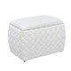 image 2 of Plumeo Velvet Storage Ottoman - Cream
