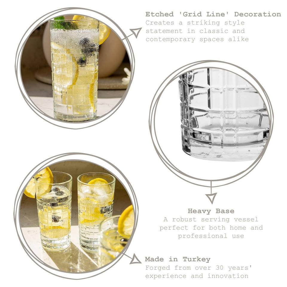 image 1 of LAV Brit Highball Glasses - 356ml - Clear - Pack of 6 Clear
