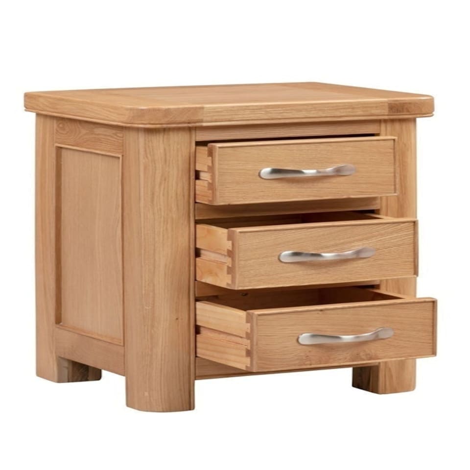image 1 of Bologna Bedside with 3 Drawers - L38 x W45 x H60 cm - Oak