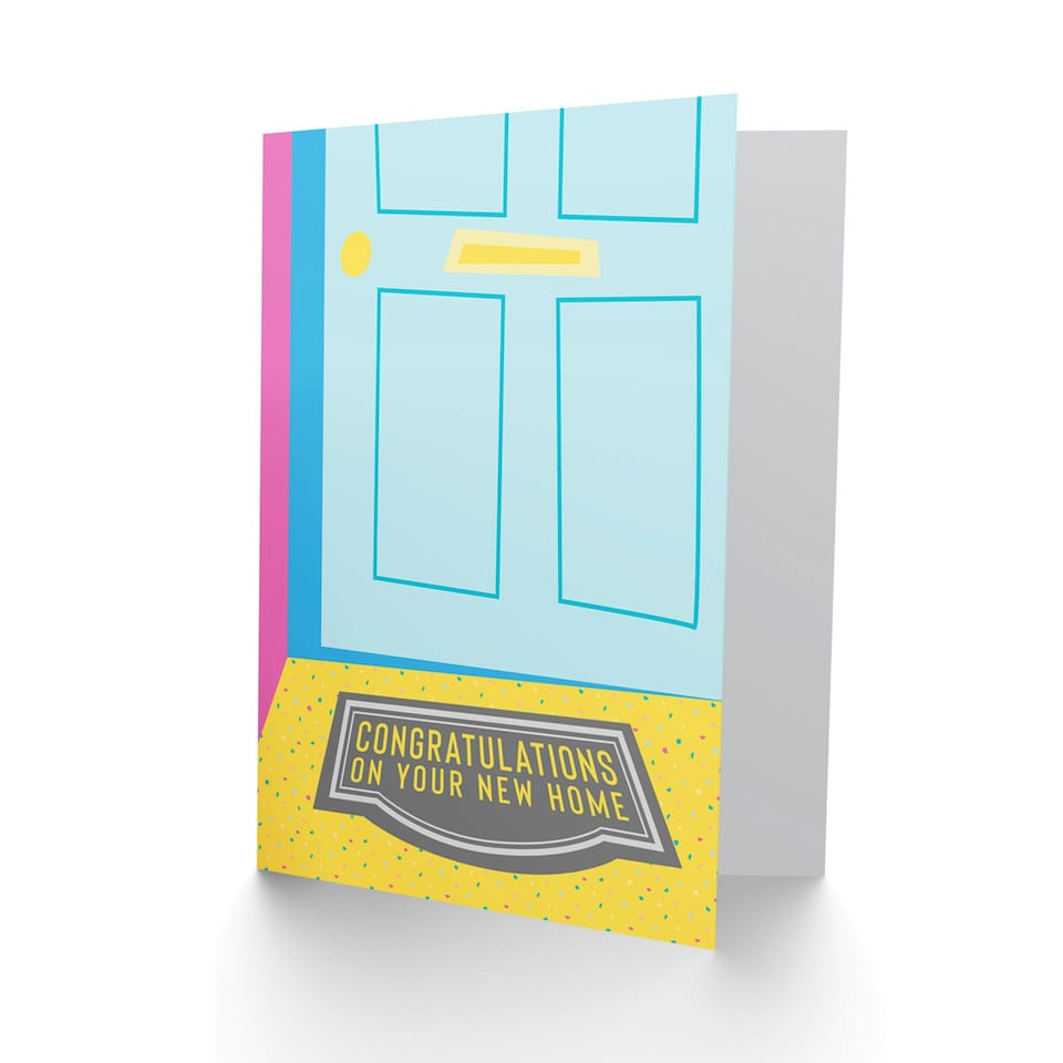 image 1 of Welcome Mat Bright Fun New Home Card