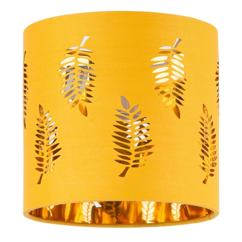 image 1 of Fern - Ochre with Gold Inner 15.5cm Table Lamp Shade | Yellow | Gold | Small | 1