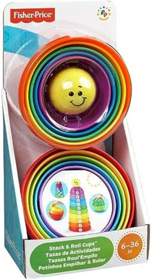 image 1 of Fisher Price Brilliant Basics Stack And Roll Cups