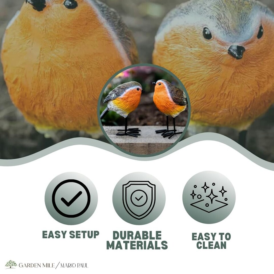 image 1 of Marco Paul Robin Redbreast Resin 2pc