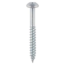 Timco - Twin-Threaded Woodscrews - PZ - Round - Zinc (Size 10 x 1 1/4 - 200 Pieces)