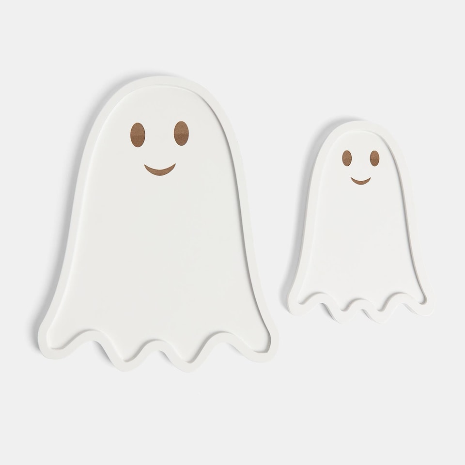 image 1 of OHS 2 Pack Halloween Ghost Bamboo Serving Boards Decorative Food Platter