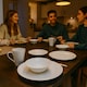 image 4 of Argon Tableware 16 Piece Classic White Dinner Set – Porcelain Set with 4 Dinner Plates, 4 Side Plates, 4 Bowls & 4 Mugs Microwave & Dishwasher Safe