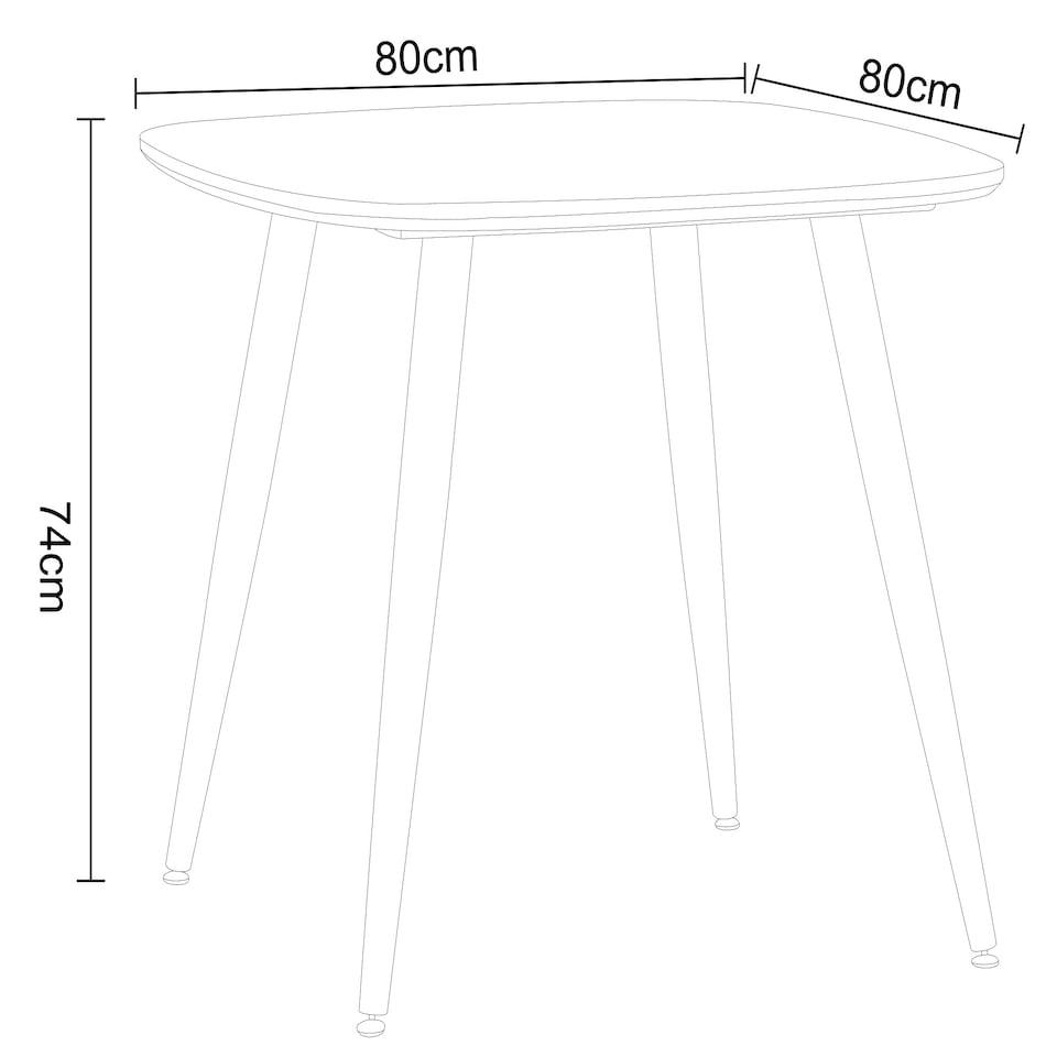 image 1 of Aspen White 80cm Square Dining Table with 2 Modern Plastic Duo Design Chairs - Compact Dining Set | Black | Black | 1