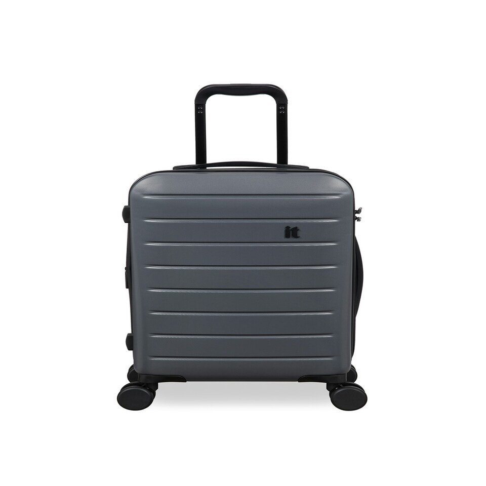image 1 of IT Luggage Legion Asphalt Expandable Cabin Suitcase with TSA Lock Grey | Cabin Bag