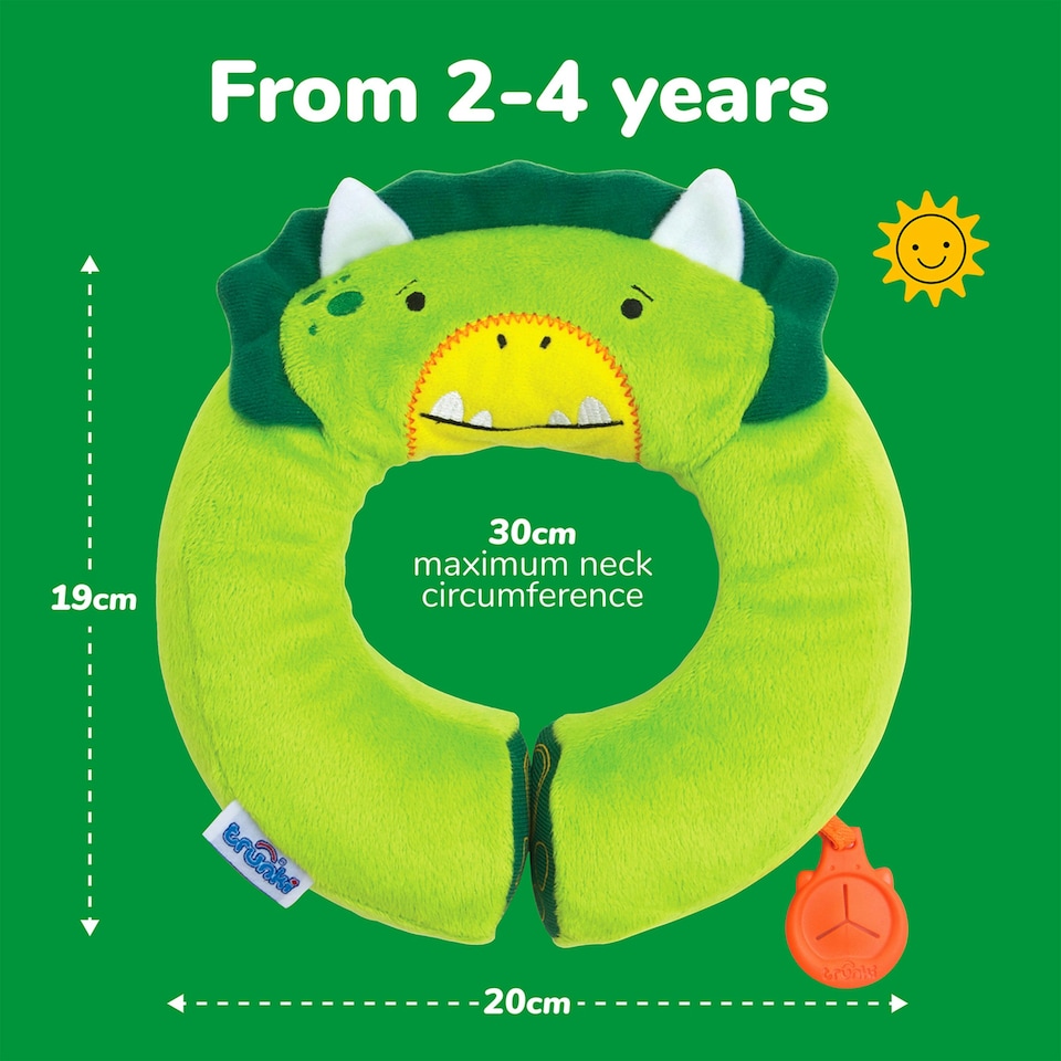 image 1 of Trunki Yondi Travel Neck Pillow - Dudly Dinosaur