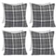 image 1 of OHS 4 x Winsford Woven Check Printed Filled Cushions, 45x45cm - Charcoal