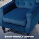 image 5 of HOMCOM Accent Armchair Home Furniture Retro Tufted Club Fabric Blue | Blue