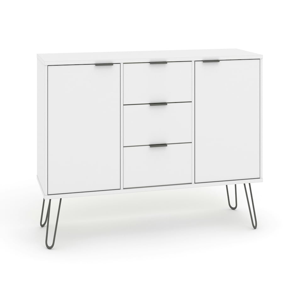 image 1 of Augusta White, Medium Sideboard With 2 Doors, 3 Drawers White