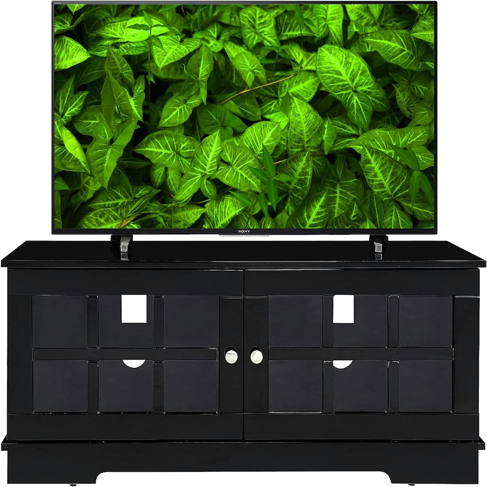 image 1 of MDA Designs Hamilton Black Freestanding Traditional TV Cabinet with Storage Elegant Classic Design for Flat Screen TVs up to 55" Black