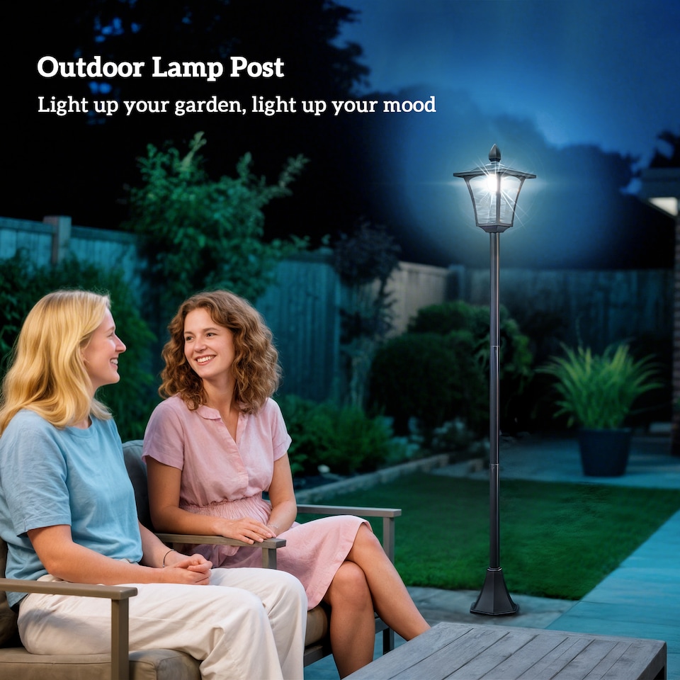 image 1 of Outsunny Outdoor Garden Solar Light with Base IP44 Optical Control Dimmable