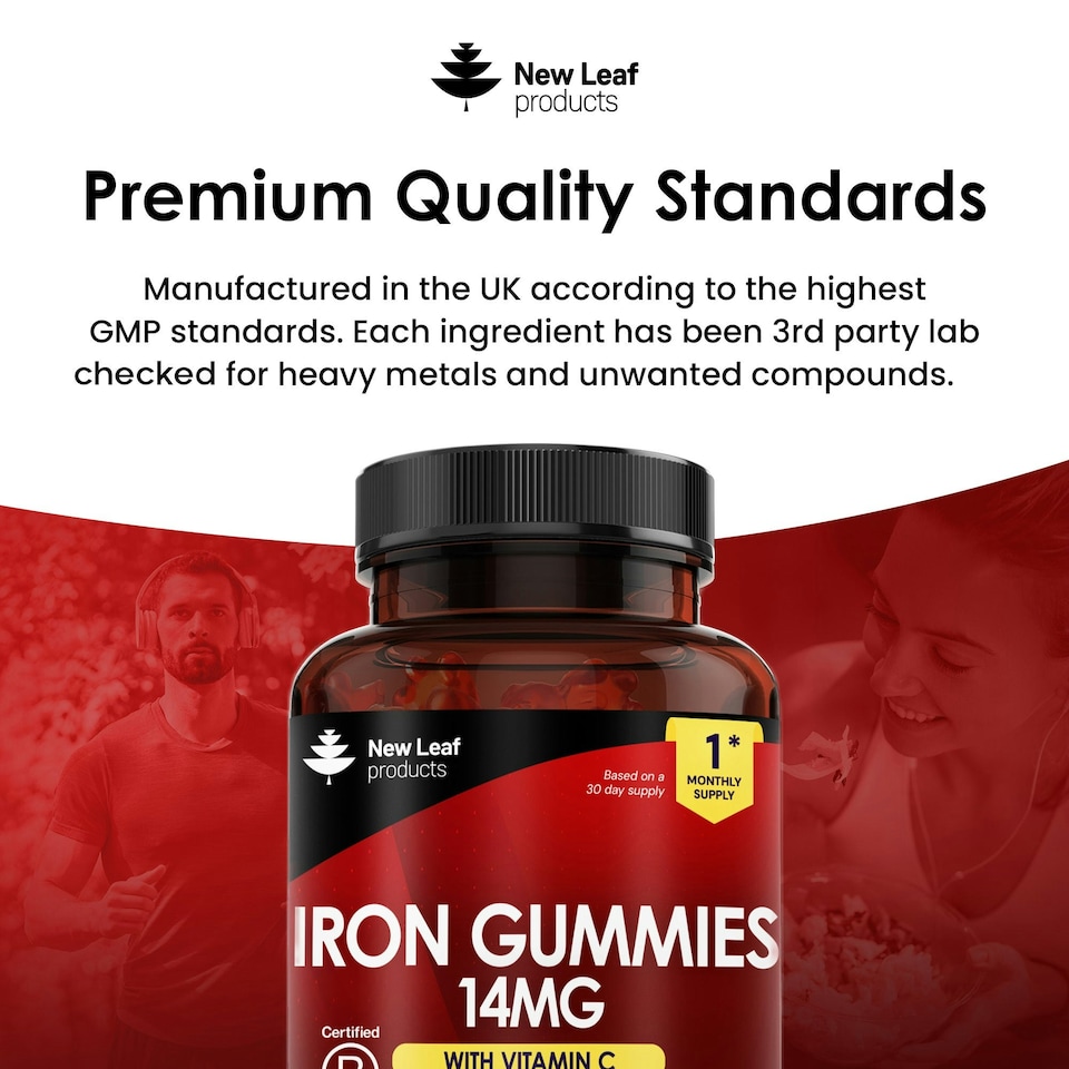 image 1 of Iron Gummies 14mg - 60 Iron Supplements, Vitamin C