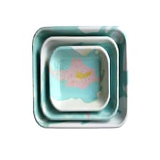 Unique Collection Enamel 3-Piece Rectangular Serving And Roasting Dish Set