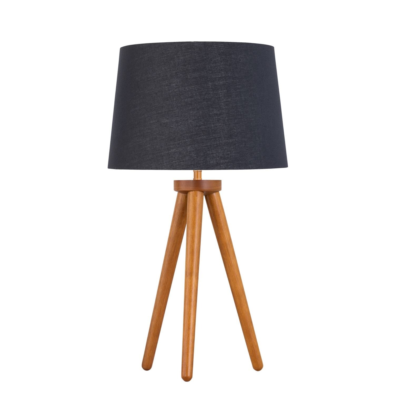 First Choice Lighting Voyage - Dark Oak Table Lamp or Bedside Light with Black & Gold Shade in Brown