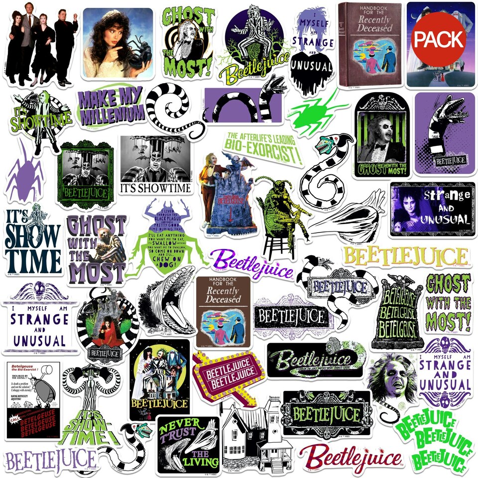 image 1 of Beetlejuice Deluxe Stickers (Pack of 50) - Multicoloured - One Size (UTTV19540)