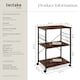 image 6 of Drinks Trolley Rugby - 3 shelves, 4 castors with parking brake | Brown | Industrial wood dark, rustic | 65,50 x 45,50 x 88,50 cm | 1