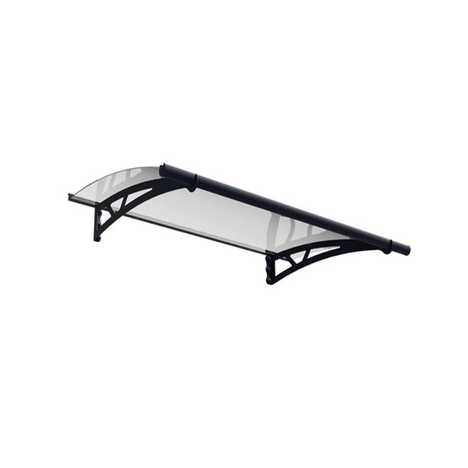image 1 of Patio Cover Altair Door Awning Canopy 1500 Clear - Acrylic - L150.5 x W91.5 x H17.5 cm - Grey Grey