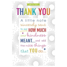 Words 'n' Wishes Thank You Card - Just to say.Thank You