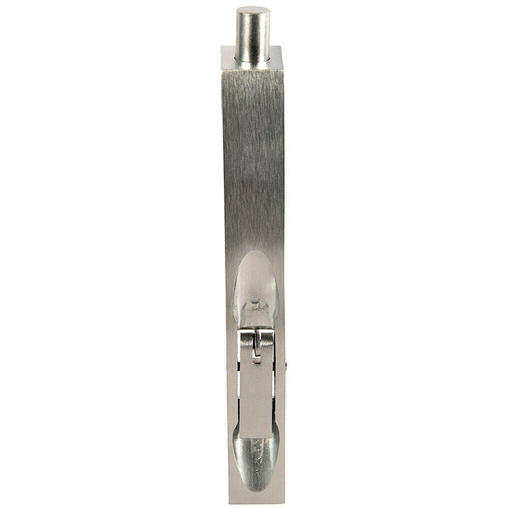 Loops Lever Action Flush Door Bolt with Flat Keep Plate 152 x 20mm Satin Chrome