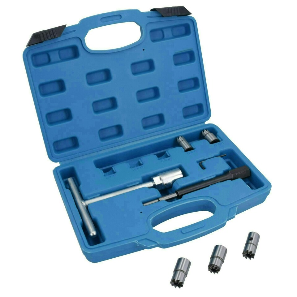 image 1 of Diesel Injector Seat Cutter Cleaner Universal Injector Re-face Reamer 7pc