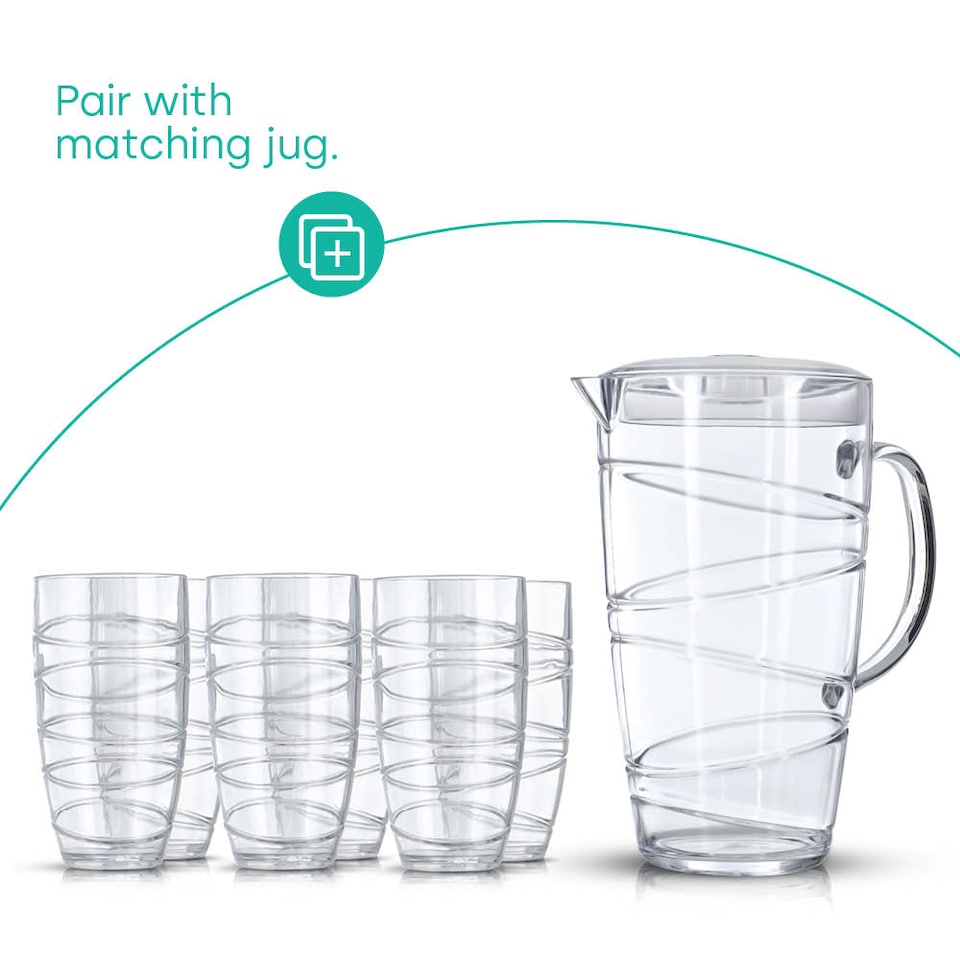 image 1 of Clear Plastic Tumblers Set of 6