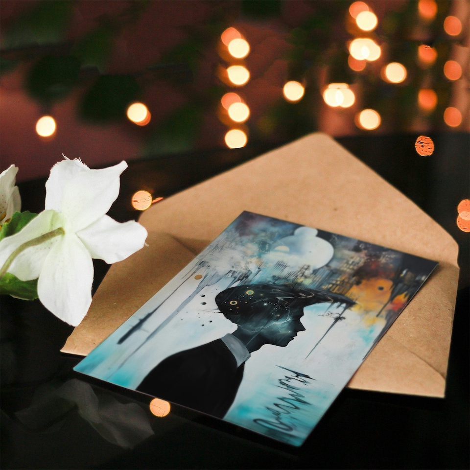 image 1 of Mod Culture Modern Abstract Conceptual Art Birthday Greeting Card