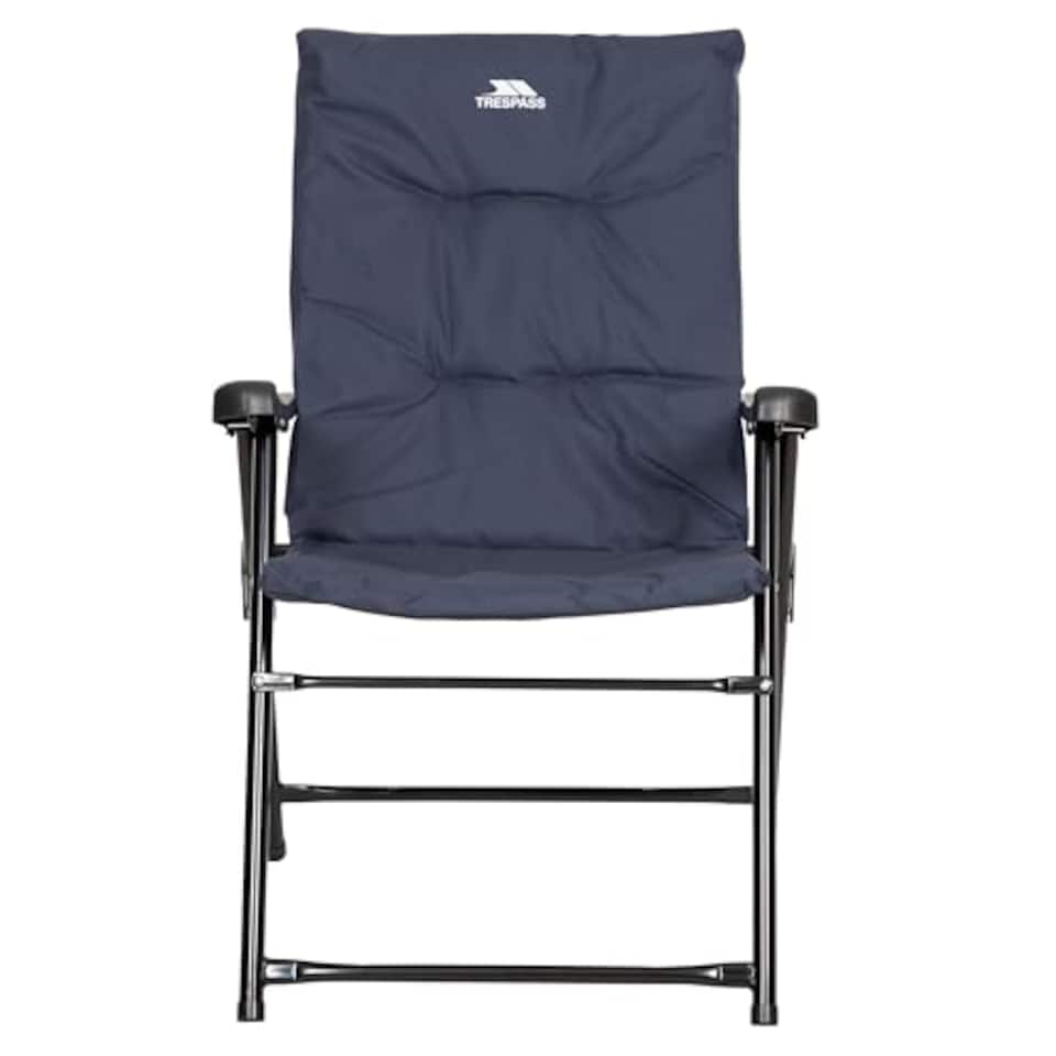 image 1 of Trespass Paddy Folding Camping & Garden Deck Chair - Foam Padded Seat, Steel Frame, Foldable Lightweight 3.8kg, H93 X W60 X D60cm