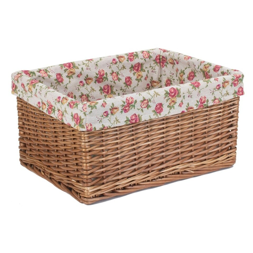 image 1 of Double Steamed Garden Rose Willow Storage Baskets Multi | Multi | L