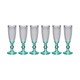 image 2 of Champagne glass Vivalto PR05720ZD/BHA6 Transparent Turquoise Glass 185 ml Points (6 Units) N/A