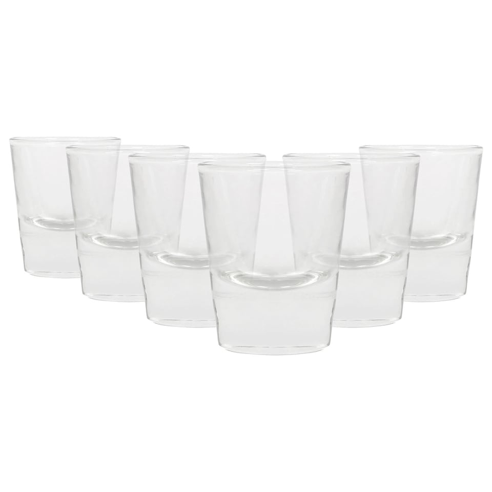 image 1 of Rink Drink Wide Shot Glasses - 25ml - Clear - Pack of 6