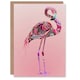 image 1 of Tribal Flamingo Artwork Pink Animal Bird Lover Birthday Card