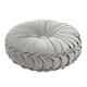 image 3 of Living and Home Round Pleated Pumpkin Velvet Cushion, Grey, 35cm