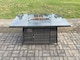 image 4 of Fimous Rattan Garden Furniture Set Outdoor Lounge Sofa Chair Gas Fire Pit Dining Table Set With 2 Big Footstool Double Seat Sofa Armchiar