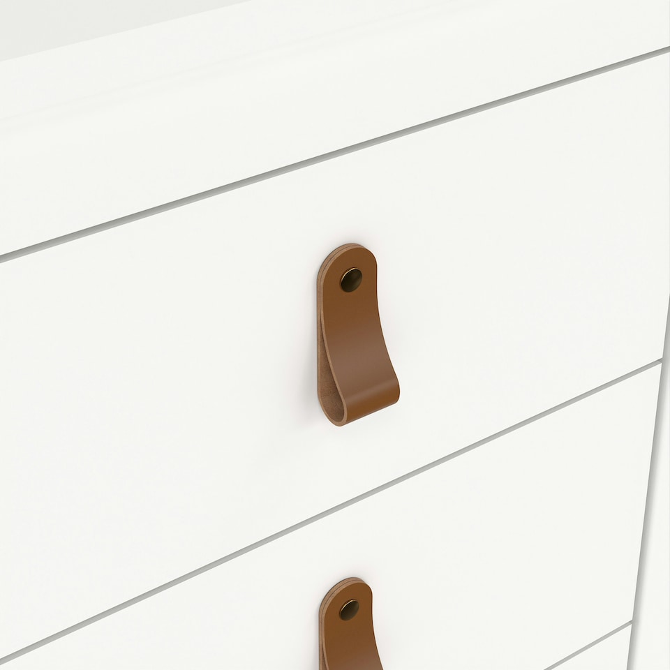 image 1 of Barcelona Bedside Table 3 Drawers in White